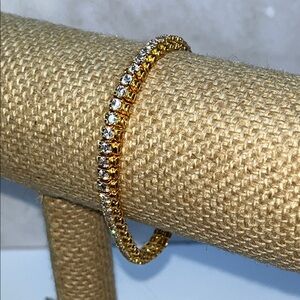 Elegant Gold and CZ Women's tennis Bracelet